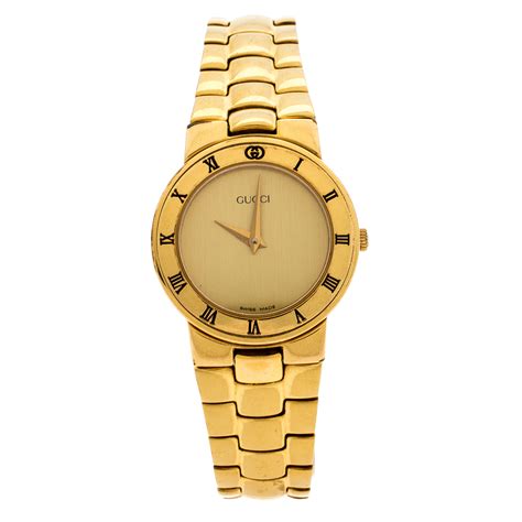 how much is gold plated gucci watch worth|Gucci gold watch women's.